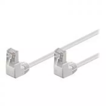 Wentronic Goobay CAT 5e patchkabel 2x 90° vinklad, F/UTP, vit, 1 m – CCA kopparpläterad aluminium, 2x RJ45 90° (8P8C) 96062