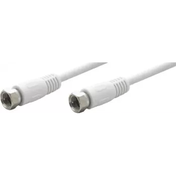 TECLINE Wentronic Goobay satellitanslutningskabel, 100 % skärmad, vit, 10 m – F-kontakt till F-kontakt (50741)
