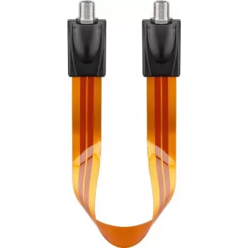 Wentronic Goobay SAT-fönstergenomföringskabel, ultraplatt 0,3 mm, brun-svart, 0,3 m, F-hona till F-hona 67244