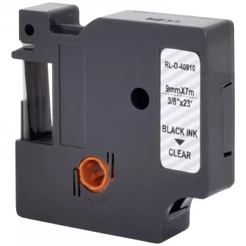Renkforce RF-LT-D40910 kompatibelt märkband för DYMO D1 - 40910, 9 mm, transparent, svart, 7 m RF-6027842