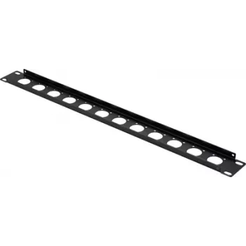 Renkforce 19 tums 1 HE 12-portars patchpanel-frontplatta för XLR/USB/BNC-uttag, svart (RF-7116962)