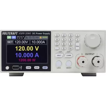 VOLTCRAFT VSPP-2060 rackmonterat laboratorienätaggregat, justerbart 0-600 V/DC 0-10 A, 2000 W, USB, RS-485, LAN programmerbart VC-18673215