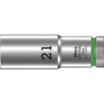 Wera 05004561001 Zyklop 8790 HMC 1/2 inch drivning 21mm sexkant hylsa med räfflat grepp