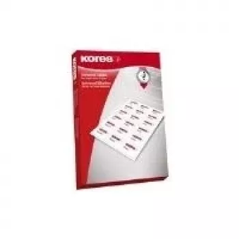 Kores universallabels, 99,1 x 93,9 mm, vit, 100 ark, 6 etiketter per ark, 600 etiketter totalt, rundad kant L9993