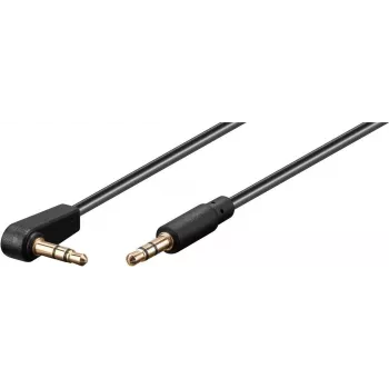 Wentronic Goobay 3,5 mm stereotelefonkabel, 1 m, svart, rak till 90° vinklad, hane till hane 67783