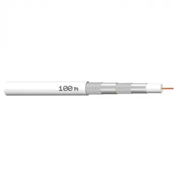 Megasat Coaxial Cable 100 m, Quad-Shielded, 120 dB, 75 Ohm, F-Type Ready 100066