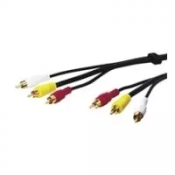 Wentronic AVK 201-500 5,0m 3 x RCA hane till 3 x RCA hane ljud-/videokabel svart 50140