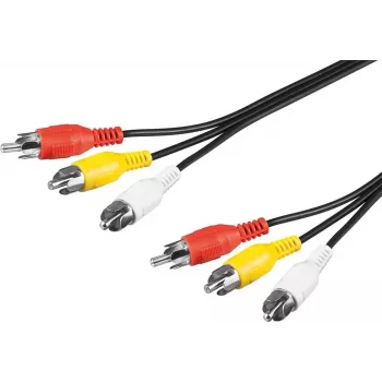 Wentronic Goobay RCA-anslutningskabel 5 m, 3x RCA-kontakt till 3x RCA-kontakt 50383