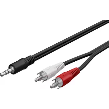 Wentronic Goobay 3,5 mm tele till 2x RCA adapterkabel, 20 m, svart 50779