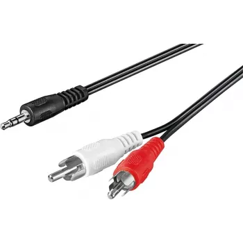 Wentronic Goobay 3,5 mm tele till 2x RCA adapterkabel, 20 m, svart 50779