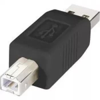 Renkforce USB 2.0 adapter A-kontakt till B-kontakt, förgyllda kontakter, svart