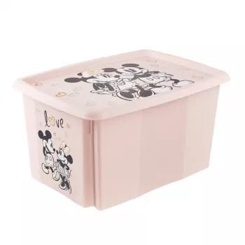 keeeper förvaringslåda Karolina Minnie, 45 liter stapelbar och nästbar låda med lock, polypropen, Nordic Pink, 1 st 1223958124700