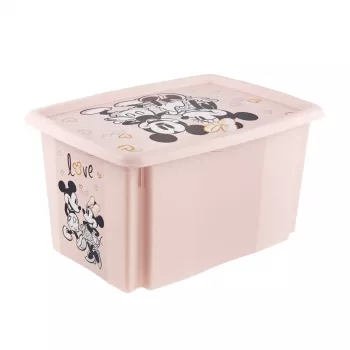 keeeper förvaringslåda Karolina Minnie, 45 liter stapelbar och nästbar låda med lock, polypropen, Nordic Pink, 1 st 1223958124700