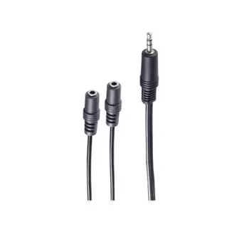 shiverpeaks BASIC-S audio Y-adapterkabel, 3,5 mm stereokontakt till 2x 3,5 mm stereouttag, 0,2 m, svart BS30761