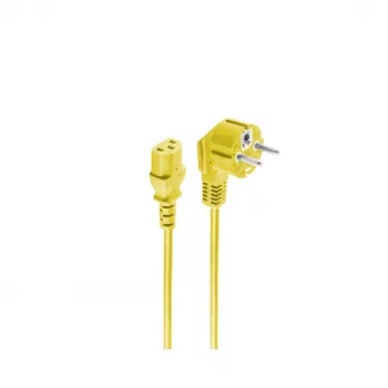 shiverpeaks BASIC-S Schuko till IEC C13 strömkabel, 1,8 m, gul BS09-05182