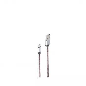 SHIVERPEAKS BS14-50082 USB 2.0-kabel, USB-A till Micro-USB B, 2 m, brun