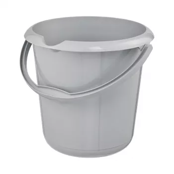 keeeper mika eco rund rengöringshink, 10 liter, stengrå, 100% återvunnen plast, ergonomiskt handtag 1171015000000