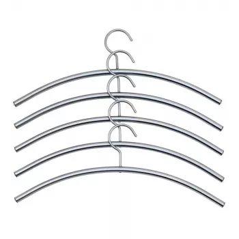 KERKMANN klädhängare i stål, aluminium silver, 10 mm tjock, 460 mm lång, böjd, 5 st (6219)