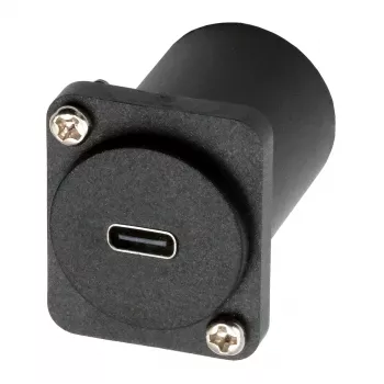 EXSYS D-typ USB-C hona till hona adapter, USB 3.2 Gen 1, panelmontering, svart (EX-49158)
