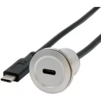 EXSYS EX-49183 inbyggnadsadapter metall, USB-C hona till hane, USB 3.2 Gen 1, 30 cm