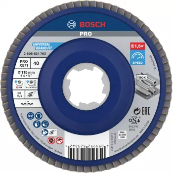 Bosch X-LOCK lamellslipskiva 115 mm G 60 för metall, vinklad, X571 Best for Metal 2608621763