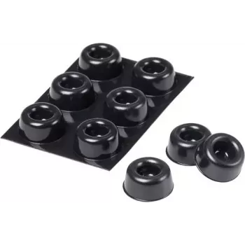 3M SJ 5009 MPBB självhäftande runda stötdämpare, svarta, 22,3 mm diameter x 10,1 mm höjd, 6 st