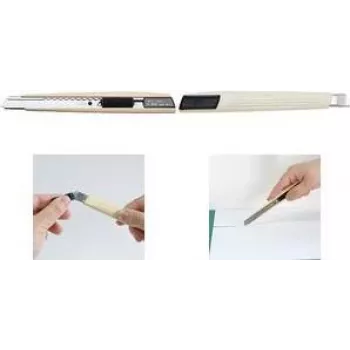 NT Cutter A-300 Snap-Off Knife, 9 mm Blade, Beige Plastic Housing, Metal Guide h1310648