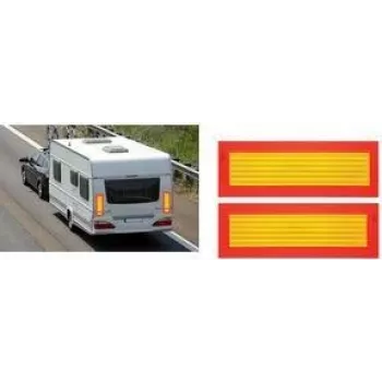IWH ECE 70 bakre markeringsskylt orange fluorescerande gul reflekterande 565 x 195 mm 097607