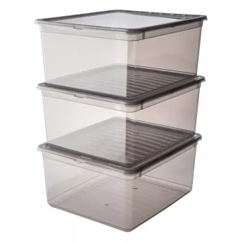 keeeper bea förvaringslåde-set, 3x 18 L, kristallgrå, Air-Control lock 3003182700000