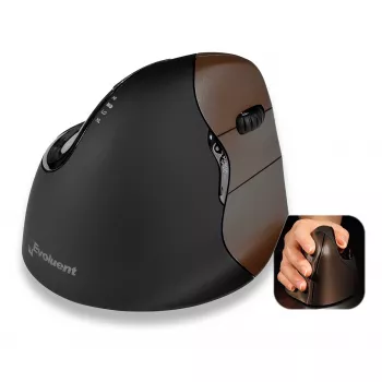 Evoluent VerticalMouse 4 Small trådlös lasermus för höger hand, svart/silver 500793