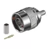 Wentronic Goobay N-typ krimpkontakt för RG58-kabel, 5,2 mm, guldstift, 50 ohm 11361