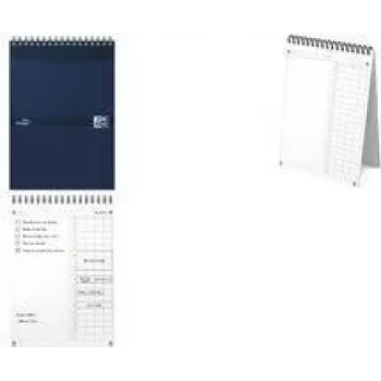 Oxford Essentials Time Manager daglig skrivbordsplanerare, DIN A5, mörkblå, 60 blad, självstående, dagsöversikt, 1 st 400202462