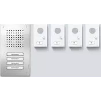 Siedle SET CLAB 850-4 E/W ljudset Classic rostfritt/vitt (210010048-00)