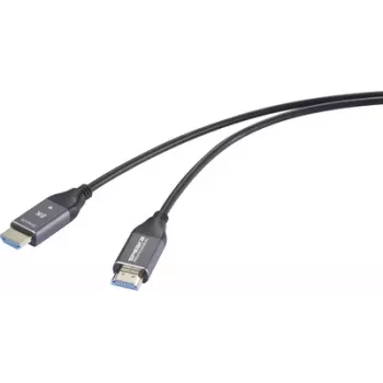 SpeaKa Professional HDMI fiberoptisk anslutningskabel HDMI-A hane till hane 50 m svart (SP-12842676)