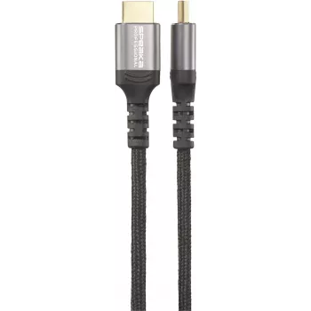 SpeaKa Professional HDMI-anslutningskabel 0,50 m grå metallhölje 4K UHD SP-13125596