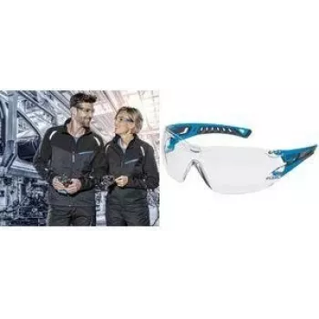 uvex pheos nxt skyddsglasögon, blå/antracit båge, klar PC-lins, UV400, EN 166/170 9128265