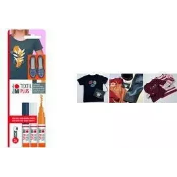 Marabu Textil Painter Plus tygpenna-set, 3 mm rund spets, olika färger, 3 st 0118000000081