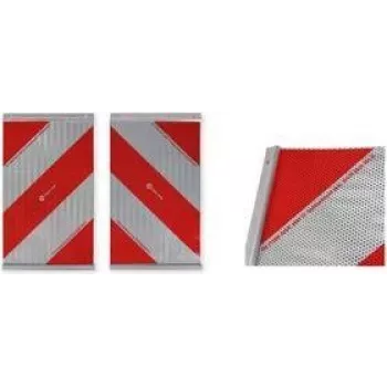 IWH reflekterande varningsmarkering för bakgavellyftar, röd/vit, självhäftande, 133 x 133 mm, 1 st (097620)