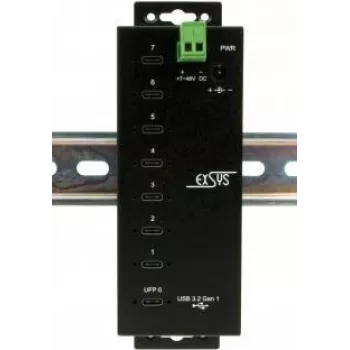 EXSYS EX-1147HMVS USB-C-hubb, USB 3.2 Gen 1, svart