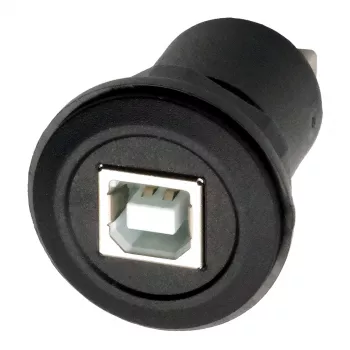 EXSYS EX-49213 panelmonterad adapter USB-B hona till USB-A hona, USB 2.0, metallram