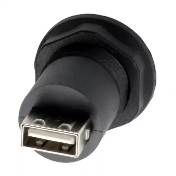 EXSYS EX-49213 panelmonterad adapter USB-B hona till USB-A hona, USB 2.0, metallram