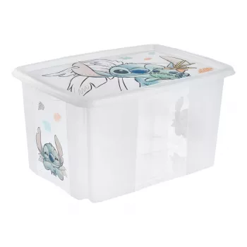 keeeper förvaringslåda karolina Stitch, 45 liter stapelbar/nästbar låda med lock, transparent PP, 1 st 1223900131900
