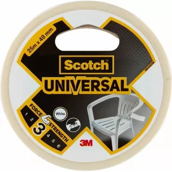 3M Scotch Universal Tape 2000 vit 48 mm x 25 m, 6 rullar – allround PE-foljtejp för buntning, fästning, reparation & försegling 7100205295