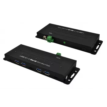 EXSYS EX-1247HMVS 7-port USB 3.2 Gen 2 industrihub med DIN-skenemontering