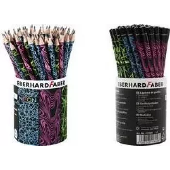 FABER-CASTELL EBERHARD FABER NEON HB grafitpennor, 72-pack rundt etui, 2,0 mm kärna, träfri 511899