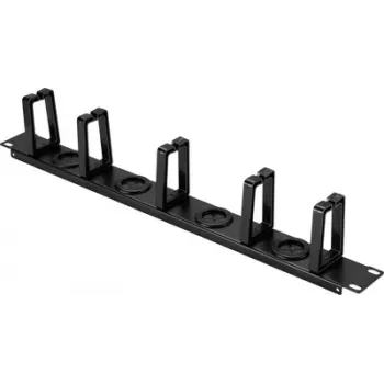 Renkforce RF-7116970 19 inch 1U roterande kabelhanteringspanel med 360° kabelstyrningsfingrar, svart