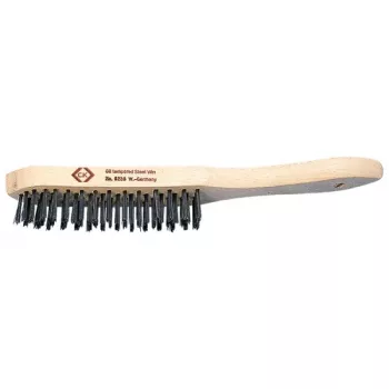 C.K Tools 4-radig stålborste av härdat och anlöpt stål med trähandtag (T6238 4)