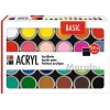 Marabu akrylfärg set BASIC, 24 x 18 ml, hög pigmentering, mycket hög ljusbeständighet 1210000000215