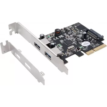EXSYS EX-12001-2 PCIe x2 lågprofils USB 3.2 Gen 2x2-adapter