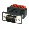EXSYS EX-49110 DB9 kontakt till 9-pin skruvplint adapter med tryckknapp